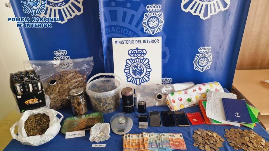 Policía nacional desmantela un punto de venta de cocaína y marihuana