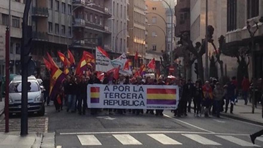 Manifestación republicana en las calles de Logroño.