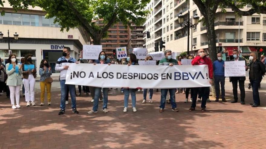 protesta contra los despidos en BBVA