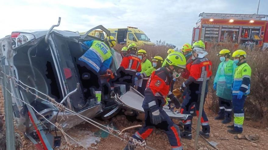 accidente en la N-232 en Aldeanueva