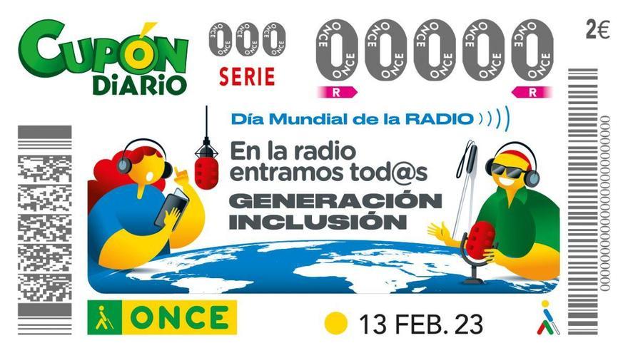 Cupón de la ONCE por el Dia Mundial de la Radio