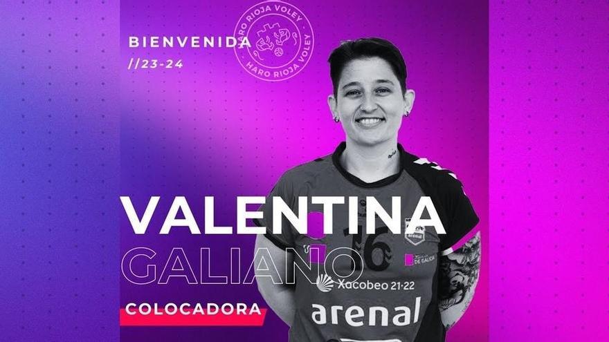 Valentina Galiano (fichaje Haro Rioja 23-24) / Montaje: Facebook (OCISA Haro Rioja Voley)